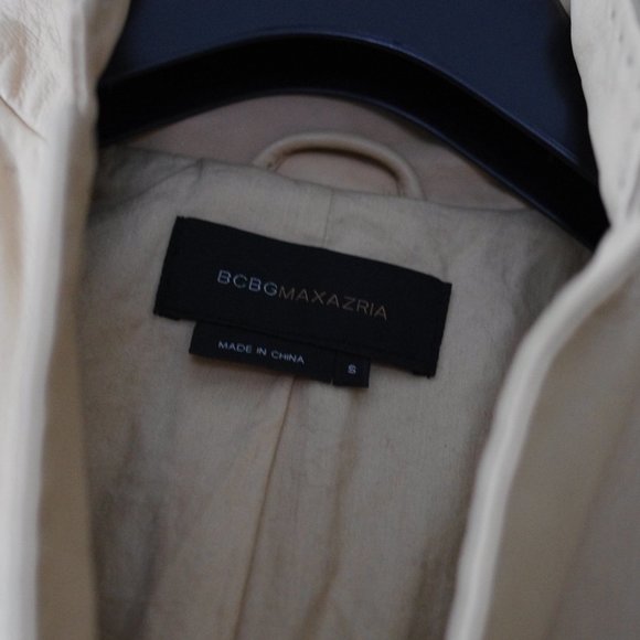 BCBGMAXAZRIA Leather Cream Women Jacket Sz.S - Picture 7 of 13